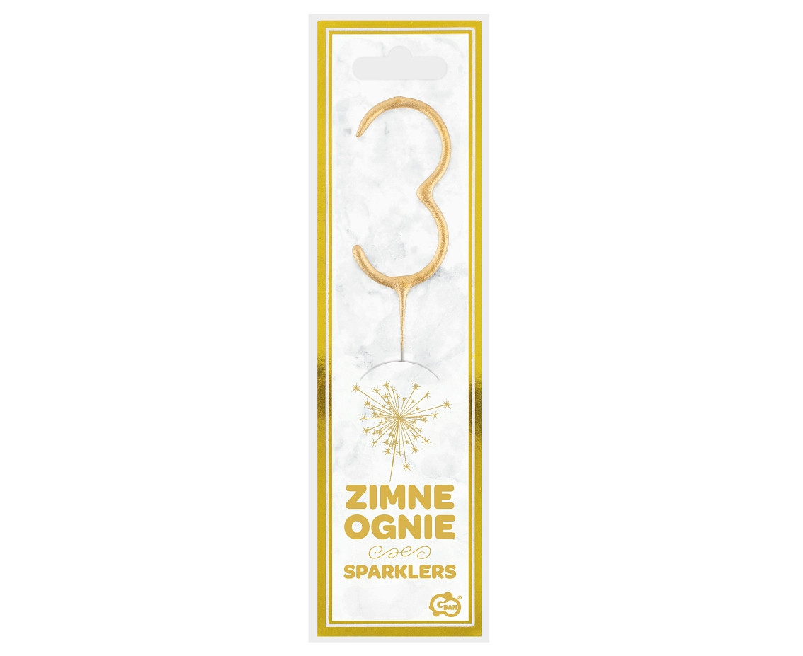 Sparklers Number "3", gold